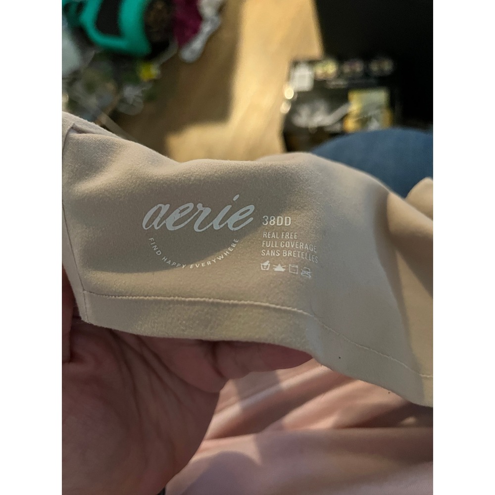 Aerie Real Free Full Coverage Bra 38DD Beige Nude Underwire T-Shirt - Picture 2 of 2